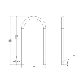 Appui cycles en acier TROMBONE