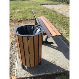 Corbeille ronde en compact OPTIMUM avec sceau