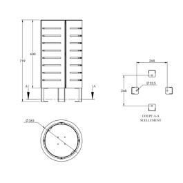 Corbeille ronde en acier OPTIMUM avec seau