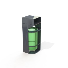 Combiné cendrier-corbeille rond en acier MEGONET 60l.