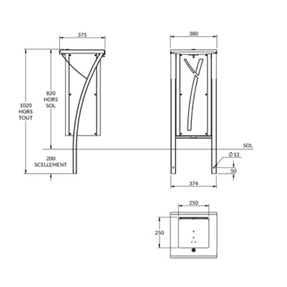 Corbeille rectangulaire en compact HORIZON 50l.