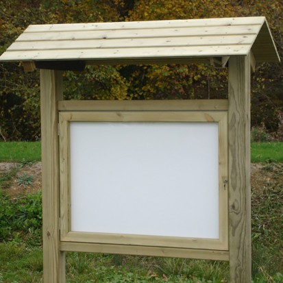 Panneau d'affichage extérieur en bois - Vitrine de communication