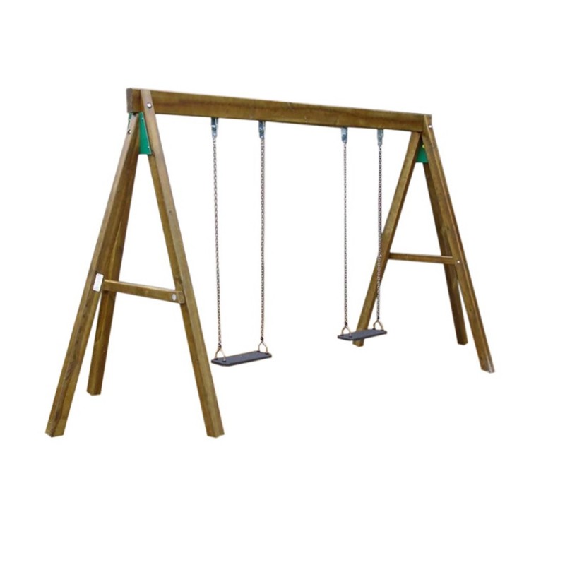 Aire De Jeux En Bois Malik Avec Toboggan, Balançoires, Bac à Sable - Dimensions 345x336x269 Cm, Pour Enfants 3-10 Ans