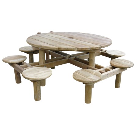 Table de pique-nique en bois CASSIS Ø 150cm
