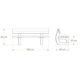 Banc PARC 180cm en plastique recyclé