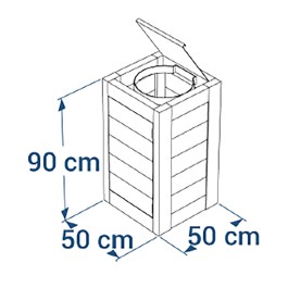 Corbeille rectangulaire en acier et plastique recyclé CANOPEE 130l.