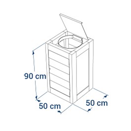 Corbeille carrée vigipirate en plastique recyclé 2 faces plexi. CANOPEE 130l.