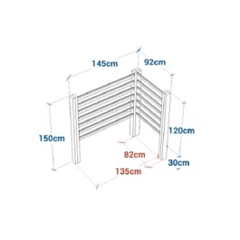 Module cache-conteneurs en plastique recyclé VISIO en L