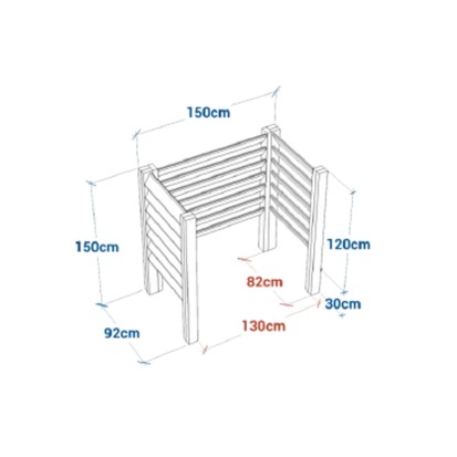 Module cache-conteneurs en plastique recyclé VISIO en U