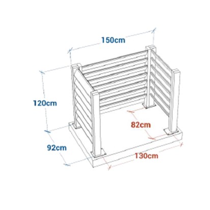 Module cache-conteneurs en plastique recyclé VISIO en U