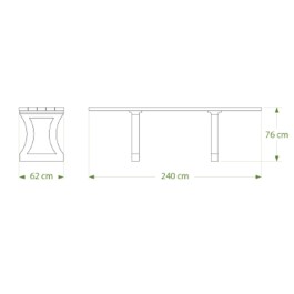 Table de pique-nique en plastique recyclé adaptée PMR ARIZONA 180cm