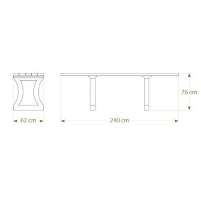 Table de pique-nique en plastique recyclé adaptée PMR ARIZONA 180cm