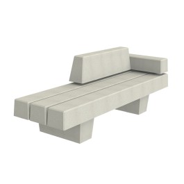 Banc méridienne TRIBECA 220cm en béton