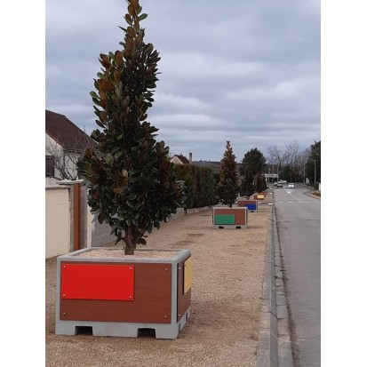 Jardinière arbuste carrée en béton QUADRA