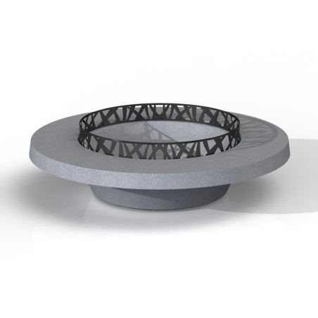 Jardinière banquette ronde en béton 2000