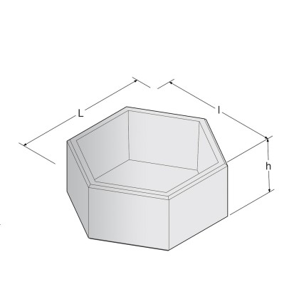 Jardinière hexagonale en béton BYBLOS