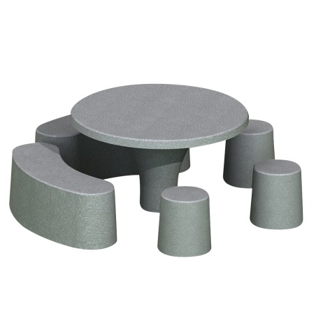 Table de pique-nique circulaire en béton RONDO