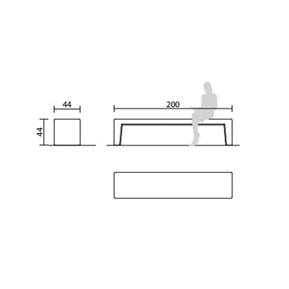 Banquette STORY modulable en béton