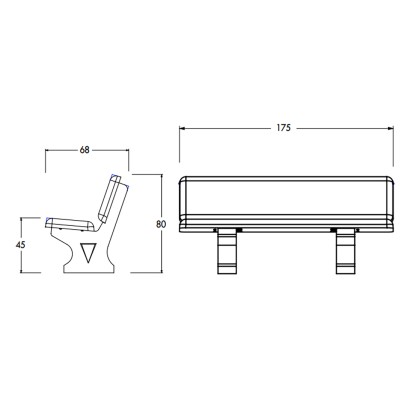 Banc MADISON 175cm en béton