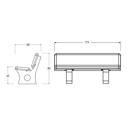 Banc MANHATTAN 175cm en béton