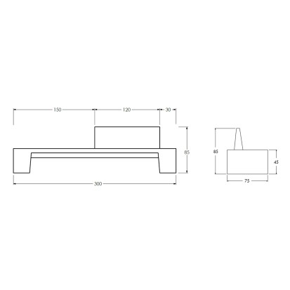 Banc méridienne MONEY 300cm en béton