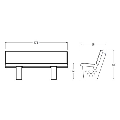 Banc ROMA 175cm en béton