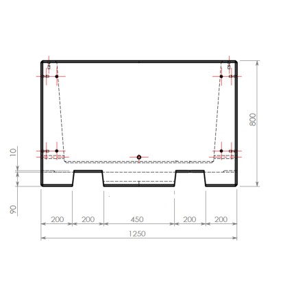 Jardinière arbuste carrée en béton QUADRA