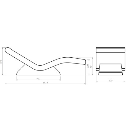 Fauteuil transat RÉVOLUTION 60cm en béton