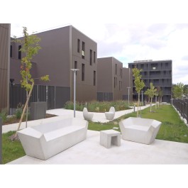 Fauteuil CUTTING 135cm en béton