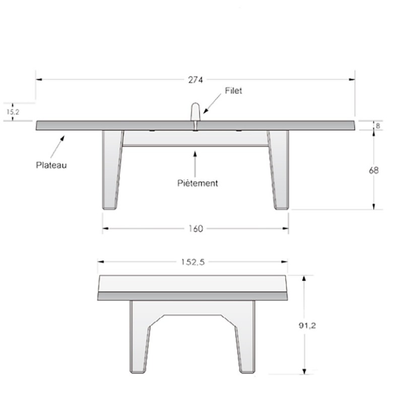 Table de ping-pong en béton armé - Table ping pong extérieure