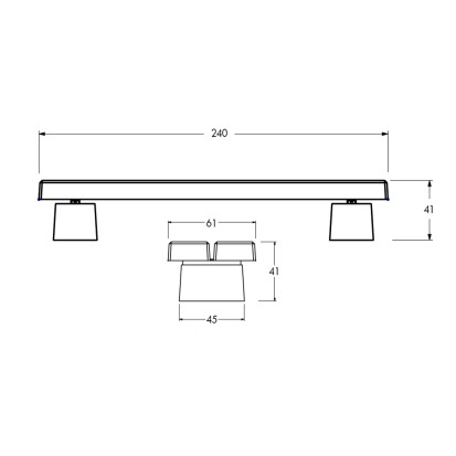 Banquette HUDSON 240cm en béton