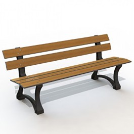 Banc RICHELIEU en HPL compact et pied fonte 180cm