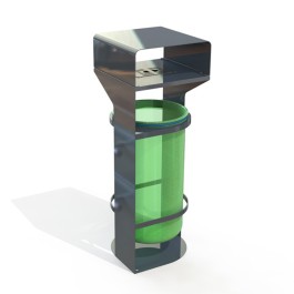 corbeilles-exterieur-metal_combine-cendrier-corbeille-rond-en-acier-megonet-60l