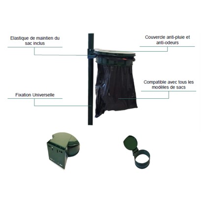 corbeilles-exterieur_porte-sac-avec-couvercle-ral-6009