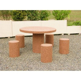 Table de pique-nique en béton ronde