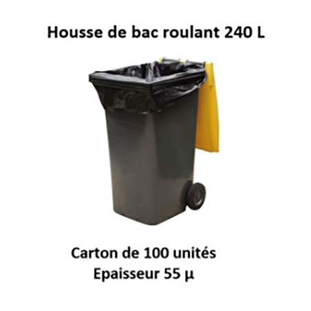 Carton 100 housse 240 L 55 µ