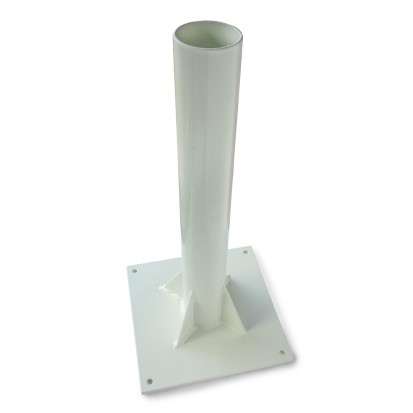 Support terrasse en acier laqué blanc RAL 9010 - Pour mât diamètre 60 mm