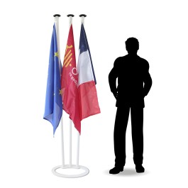 Ensemble réception et accueil - 1 pied 3 places - 3 mâts aluminium hauteur 2 mètres