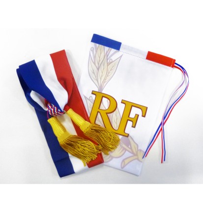 Echarpes Prestige - Ruban tricolore qualité royale - Larg. 110 mm Maire et Adjoint