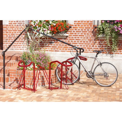 Range 2 vélos pour antivol U : roue avant et cadre