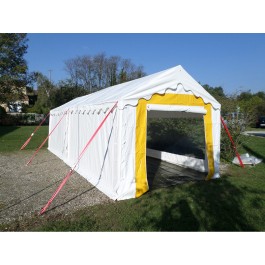 Tente de réception Plein Air (3x8m) 24m² - mixte - avec registre de sécurité. Pignon largeur 3m.