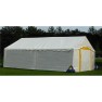 Tente de réception Plein Air (5x8m) 40m² - blanc - avec registre de sécurité. Pignon largeur 5m.