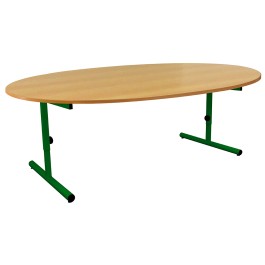 Table Noa ovale à dégaement latéral. Réglable en hauteur.