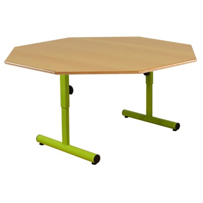 Ø120 cm - Table d'école octogonale réglable en hauteur Noa