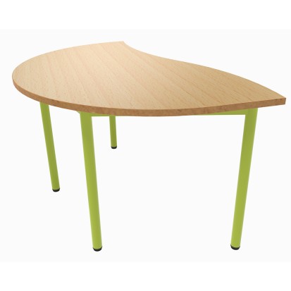 100x70 cm - Table d'écolier Demi-lune en vagues
