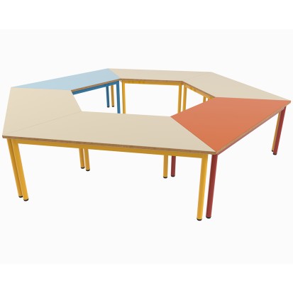 120x50 cm - Table scolaire modulable trapèze
