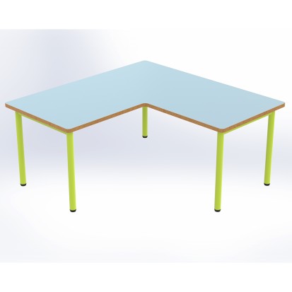 100x100x50 cm - Table scolaire modulable angle 5 pieds
