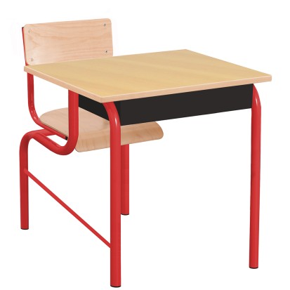 70x50 cm - Table scolaire 4 pieds attenante ALICE