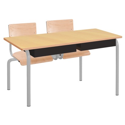 130x50 cm - Bureau scolaire avec chaises attenantes ALICE