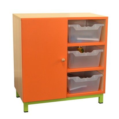 Meuble de rangement 1 porte 6 cases